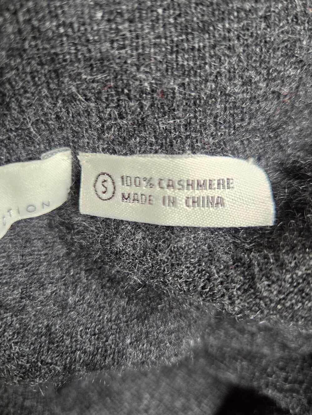 Neiman Marcus Cashmere Collection Charcoal Cashmere Wool Sweater Small - Picture 4 of 5